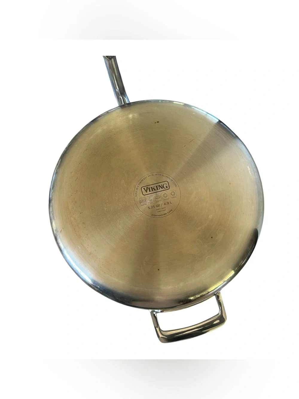 Viking 3-Ply Stainless Steel Frying Pan 5.25 Qt Induction Dishwasher Safe
